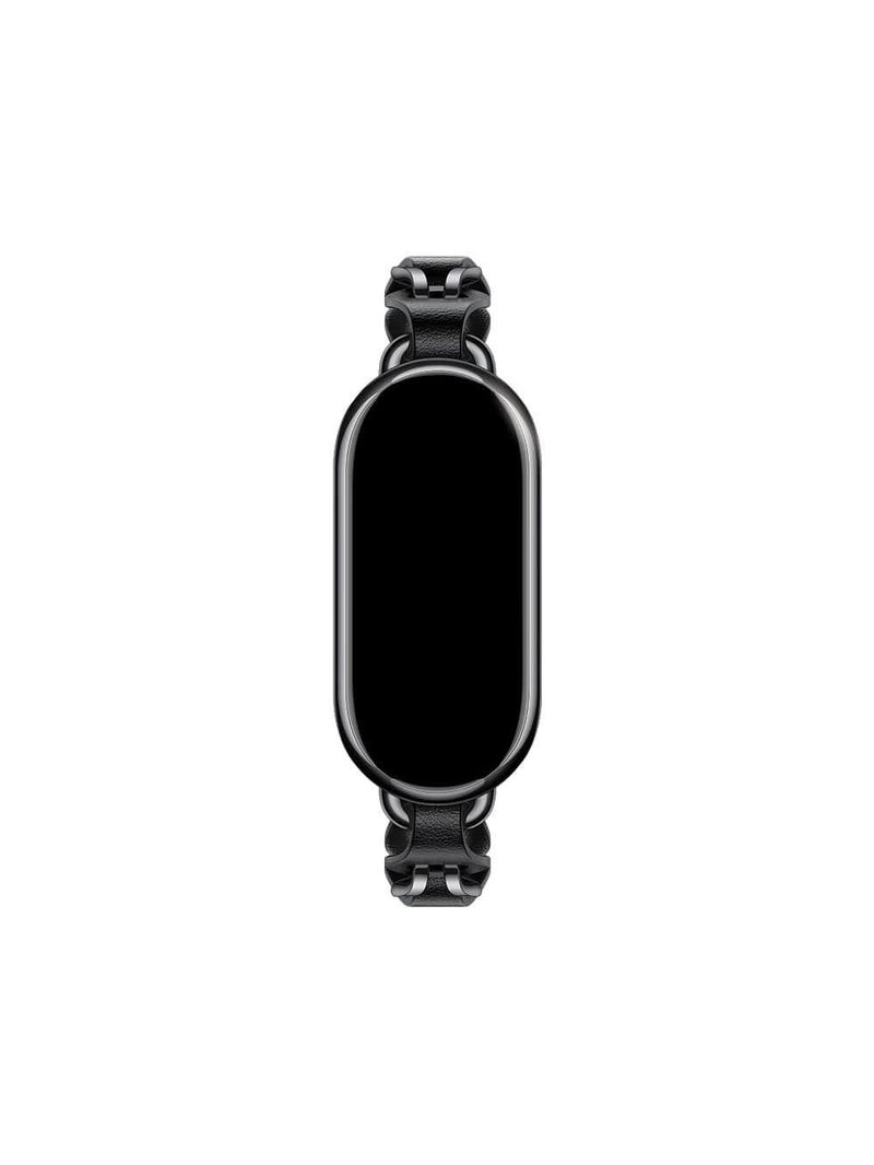 Bracelete Trancado De Metal Para Xiaomi Smart Band 8 Preto