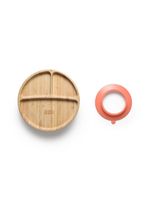 Prato redondo com divisórias e ventosa bam n' boo +6m rosa fisher price - bb1171