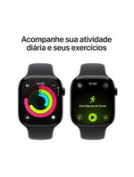 Apple watch series 11 gps 46mm preto brilhante pulseira p/m esportiva preta