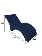 Recamier Divã Espreguiçadeira Para Sala Cliníca Aline Veludo Azul Marinho