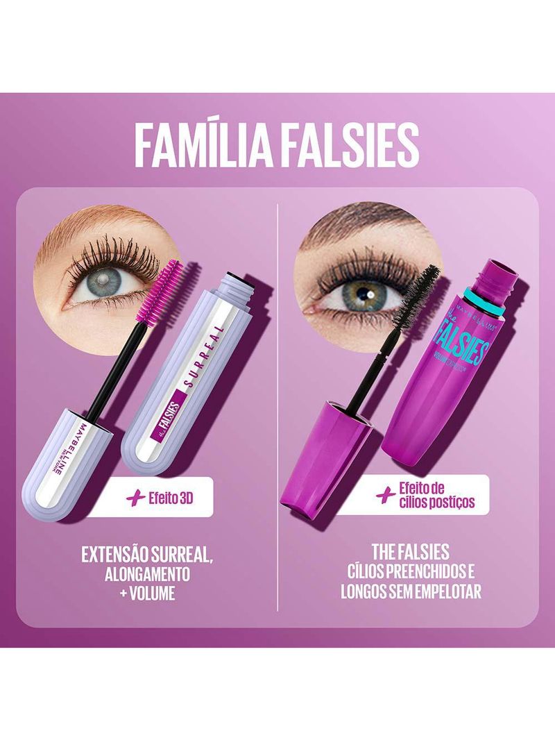Máscara de cílios a prova d'Água maybelline ny - the falsies surreal