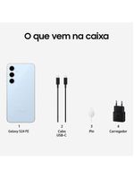 Smartphone samsung galaxy s24 fe 5g azul 128gb, 8gb ram, galaxy ai, câmera traseira 50mp, tela 67" 60-120hz, ip68 e processador exynos 2400e