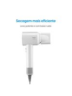 Secador De Cabelo Super Ionic Branco Motor BLDC 3 Temperaturas Jato Frio Com Difusor 220V