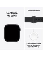 Apple watch series 11 gps 46mm preto brilhante pulseira p/m esportiva preta