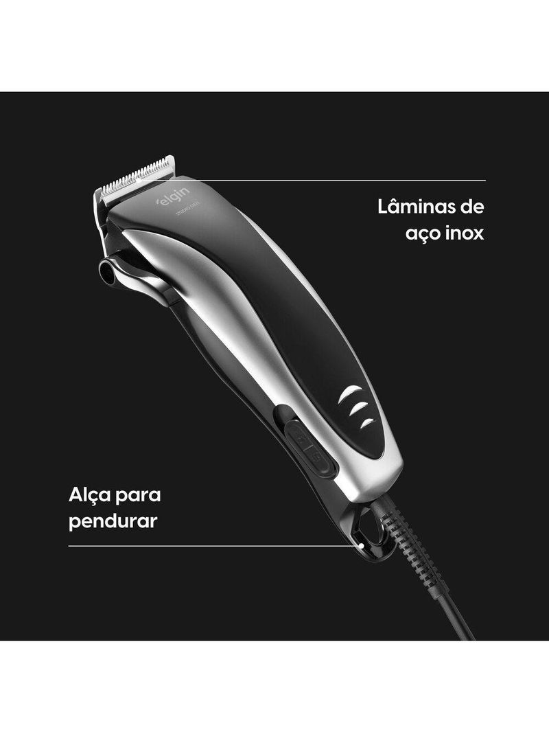 Máquina De Cortar Cabelo Studio Men - 2 Em 1 Cabelo E Barba Lâminas Em Aço Inox Acessórios 220V