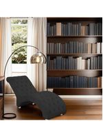 Recamier Divã Espreguiçadeira Para Sala Cliníca Aline Suede Preto