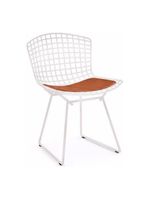Kit 4 Cadeiras Bertoia Branca Com Assento Cobre