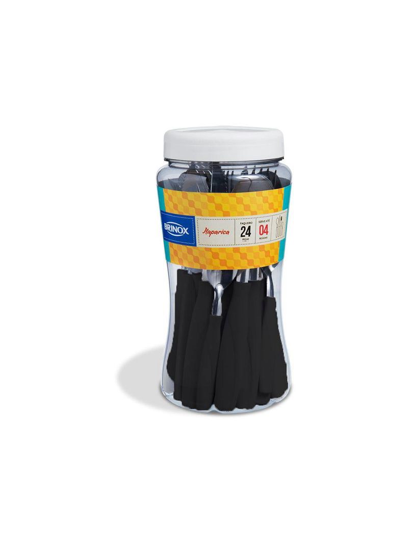Faqueiro itaparica 24 peças preto brinox