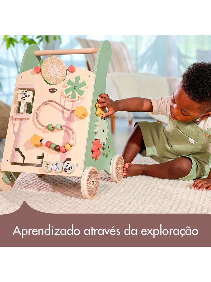Andador multifuncional de madeira boho chic - tiny love