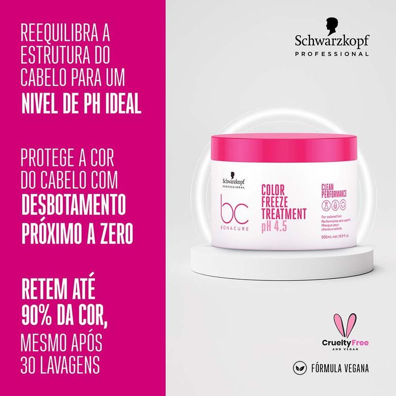 Schwarzkopf bc clean performance ph45 color freeze - máscara de tratamento