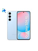 Smartphone samsung galaxy s24 fe 5g azul 128gb, 8gb ram, galaxy ai, câmera traseira 50mp, tela 67" 60-120hz, ip68 e processador exynos 2400e
