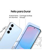 Smartphone samsung galaxy s24 fe 5g azul 128gb, 8gb ram, galaxy ai, câmera traseira 50mp, tela 67" 60-120hz, ip68 e processador exynos 2400e