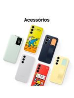 Smartphone samsung galaxy s24 fe 5g azul 128gb, 8gb ram, galaxy ai, câmera traseira 50mp, tela 67" 60-120hz, ip68 e processador exynos 2400e