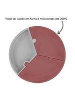 Prato infantil de silicone encaixe puzzle velvet rose e cinza - minikoioi