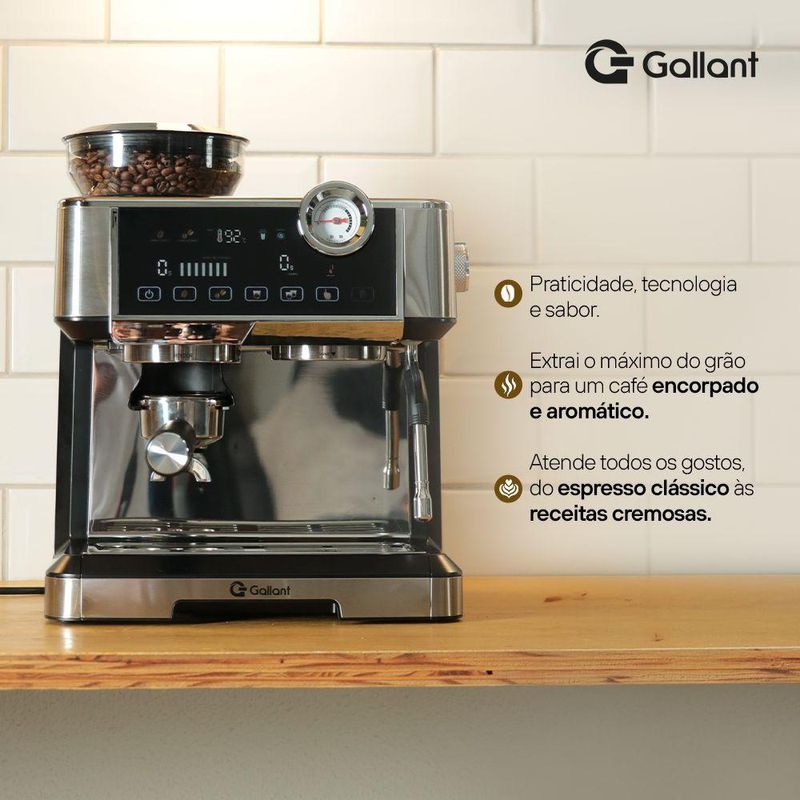 Cafeteira Espresso Gallant Digital Due Nero 20 Bar GCF320 220V