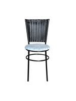 4 Cadeiras Preta Para Mesa Hawai Preta Assento Floral Gelo