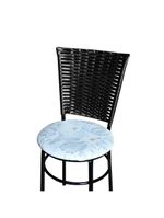 4 Cadeiras Preta Para Mesa Hawai Preta Assento Floral Gelo