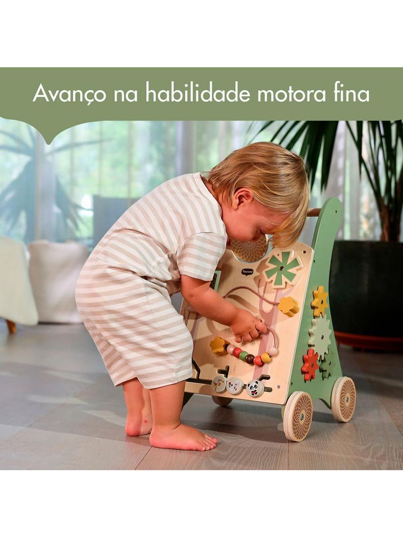 Andador multifuncional de madeira boho chic - tiny love