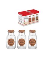 Pote vidro bergamo hauskraft 280 ml 14 cm 3 peças