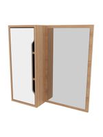Espelheira Banheiro 60cm 1 Porta Cr10117 Amêndoa-branco