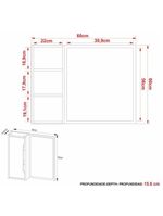 Espelheira Banheiro 60cm 1 Porta Cr10117 Amêndoa-branco