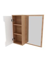 Espelheira Banheiro 60cm 1 Porta Cr10117 Amêndoa-branco