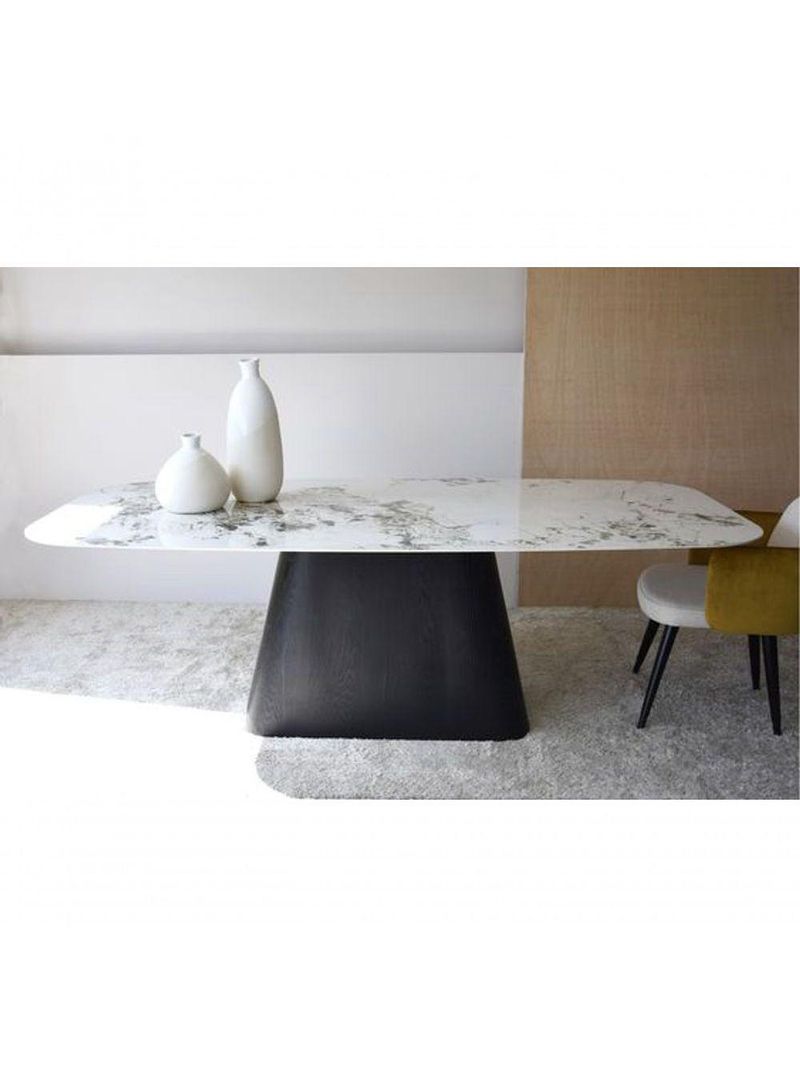 Mesa Cone Retangular 235x122cm Base ébano