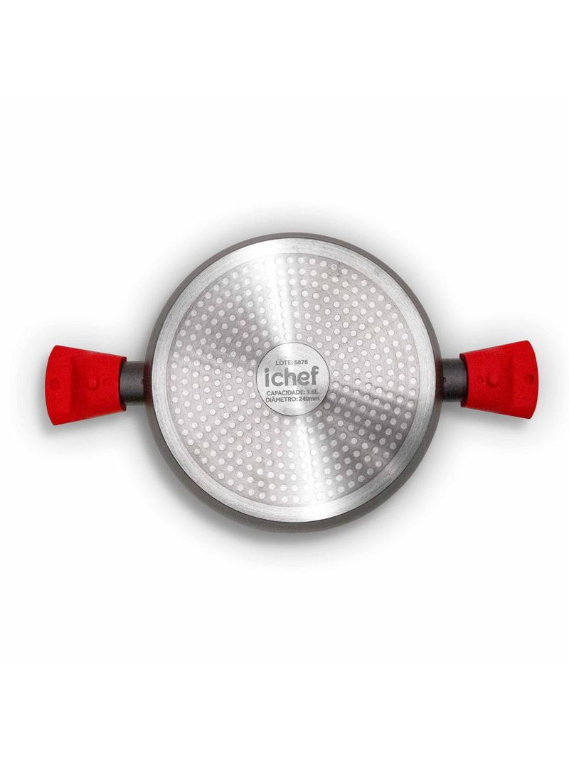 Panela polishop ichef home family size shark series vermelha 24cm