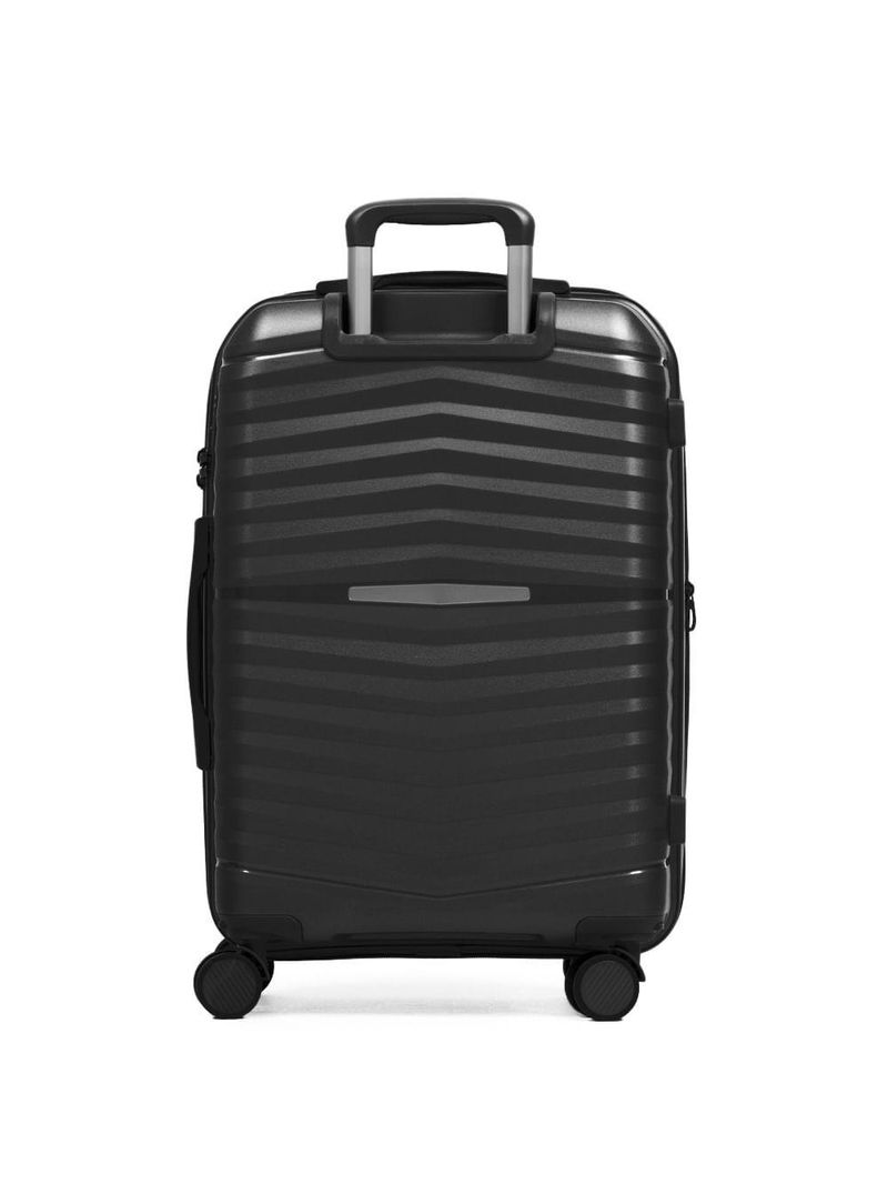 Mala Média 23 Kg Polipropileno 4 Rodas Hong Kong Preta