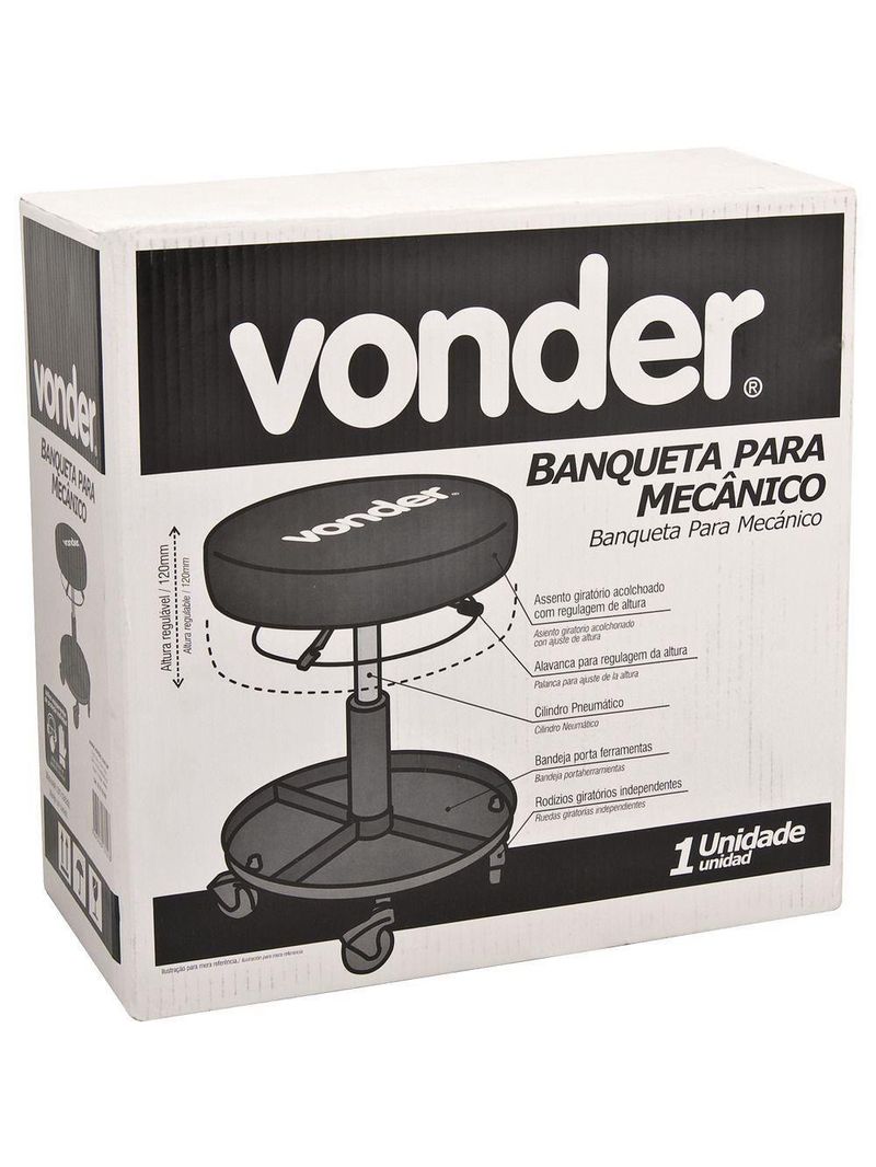 Banqueta Para Mecânico Giratório Vonder