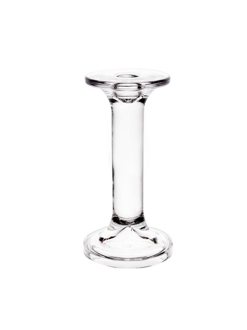 Castiçal para vela wolff creta de vidro 8cm x 8cm x 16cm
