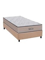 Cama Box Solteiro: Colchão Espuma D33 Ortho Milão + Base Crc Suede Clean (78x188)