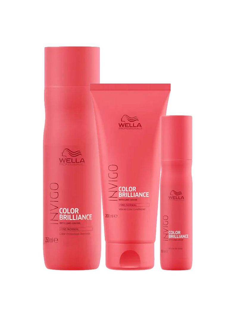 Kit invigo color brilliance wella - shampoo + condicionador + leave-in