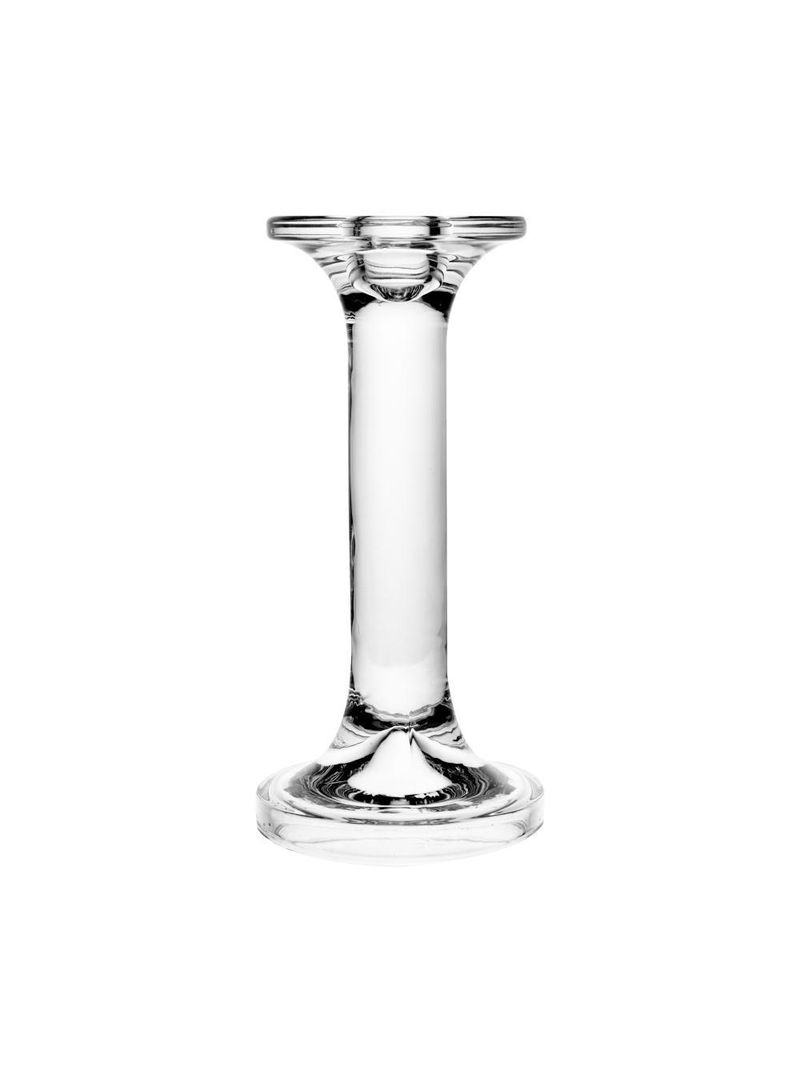 Castiçal para vela wolff creta de vidro 8cm x 8cm x 16cm