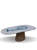 Mesa Oval Organica Em Cimento 235x122cm
