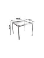 Conjunto Mesa Sala Jantar Reno Com Tampo De Vidro 90x90cm E 4 Cadeiras Lisboa Cromada Preto Kappesberg