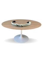Mesa De Jantar Tulipa Saarinen Redonda 150cm Tampo Cor Jade