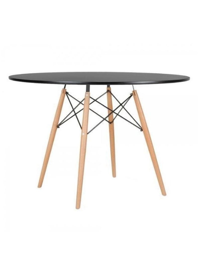 Mesa Eames Eiffel Wood Tampo De Madeira 110cm Preto