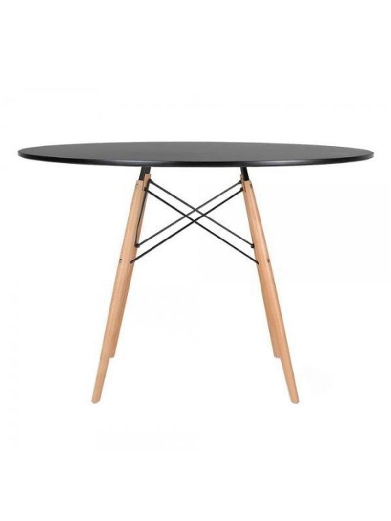 Mesa Eames Eiffel Wood Tampo De Madeira 110cm Preto