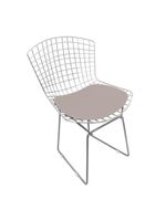 Kit 2 Cadeiras Bertoia Cromada Com Assento Sintético Bege