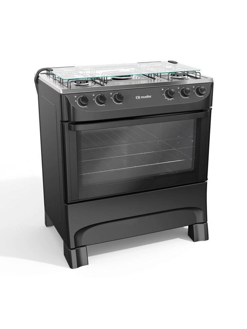 Fogão Mueller 5 Bocas Preto Fosco Acendimento Manual Mfi5ba