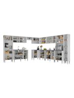 Armário De Cozinha Modulada 12 Pçs Com Balcão De Pia Siena Multimóveis Mp2240 Branco-preto