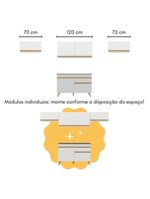 Armário De Cozinha Modulado Com Bancada Veneza Multimóveis Mp2212 Branco/dourado Branco/dourado