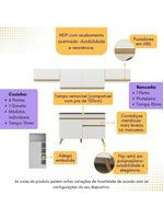 Armário De Cozinha Modulado Com Bancada Veneza Multimóveis Mp2212 Branco/dourado Branco/dourado