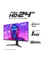 Monitor Gamer Philco 24” 180Hz Full HD 1MS PMG24M23T Bivolt