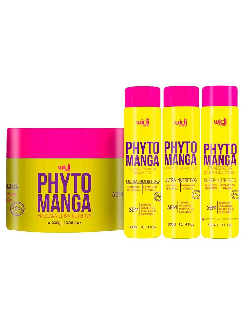 Widi care phytomanga kit shampoo + condicionador + máscara + finalizador