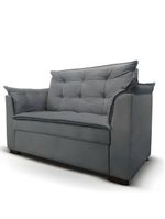 Sofá 2 Lugares Para Sala Moderno Confortável ágata Suede cinza