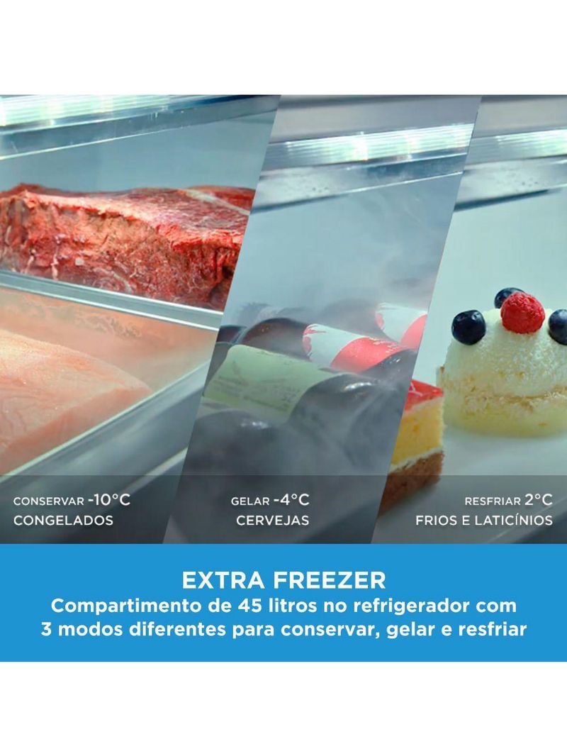 Geladeira Frost Free Duplex 491L Inverter Preta Midea MD-RT650EVKDX3 Bivolt