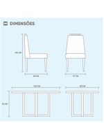 Conjunto Sala De Jantar Mônaco 4 Cadeiras Off White