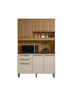 Cozinha Compacta Prisma Com Armário E Balcão Ripado 5 Portas Mel-arenas Mel Ripado-arenas